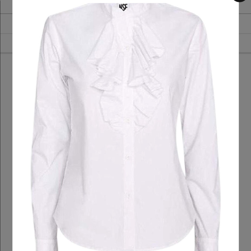 NSF ruffle button down shirt